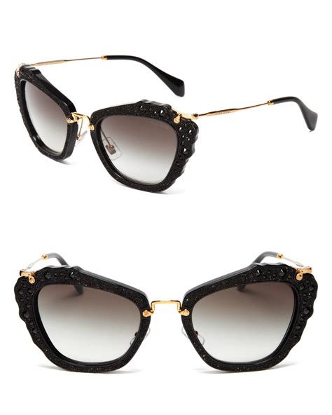 miu miu black cat eye diamonds|Women's Eyewear & Sunglasses .